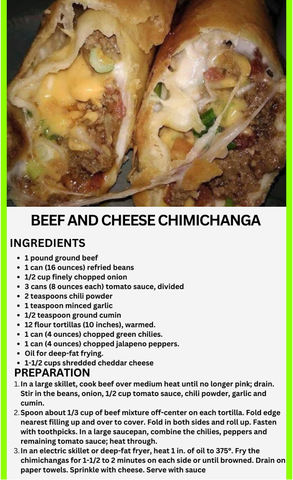 Beef and Cheese Chimichanga