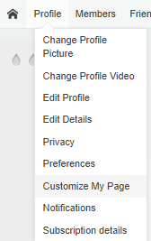 Customize page