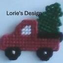 Red truck with tree, magnet
